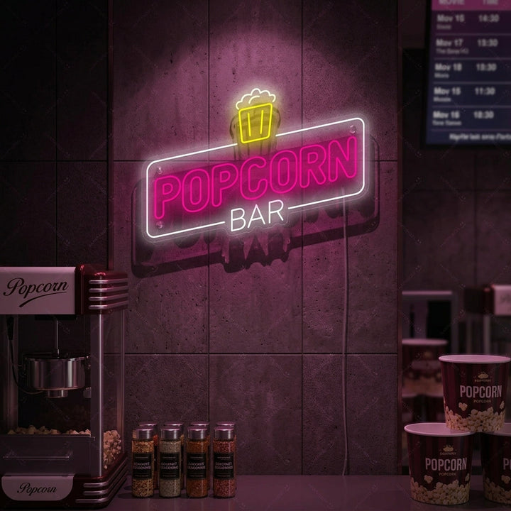 "Popcorn Bar" Neonschild