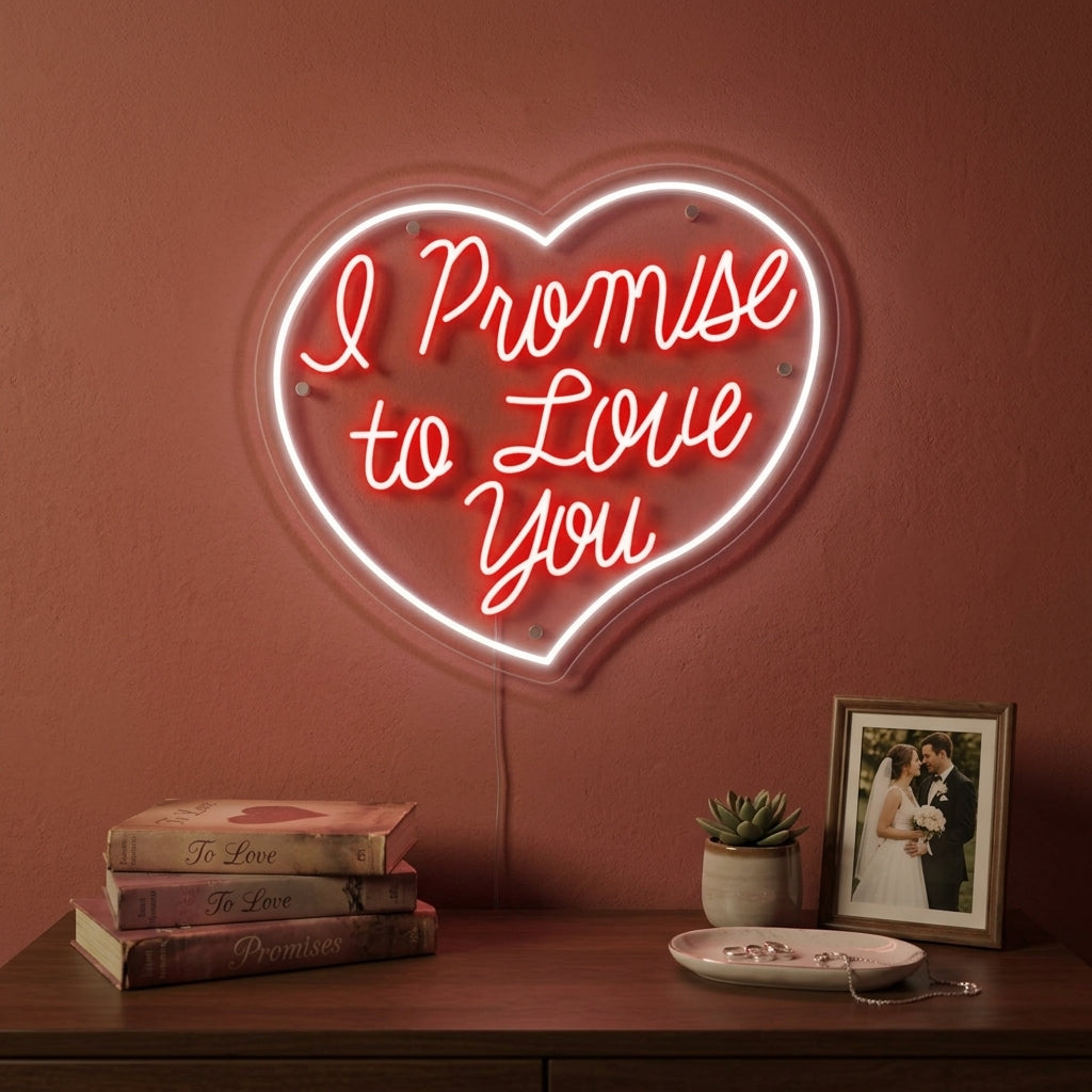 "I Promise To Love You" Neonschrift