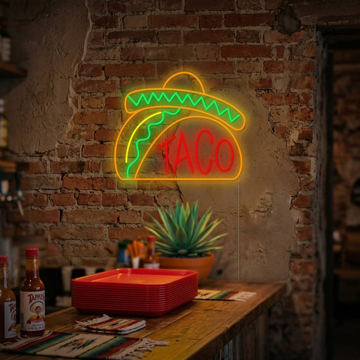 "Mexikanischer Hut-Taco" Neonschild