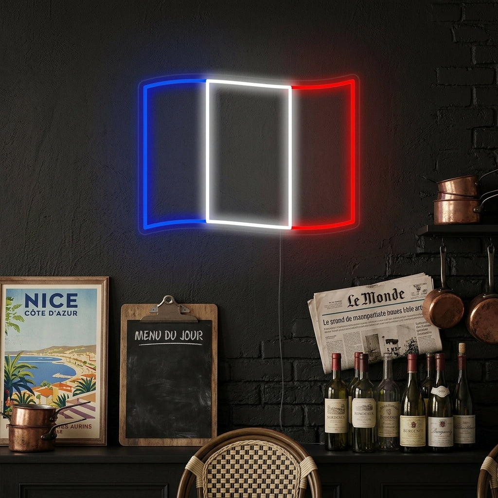 "Flagge Von Frankreich" Neonschrift