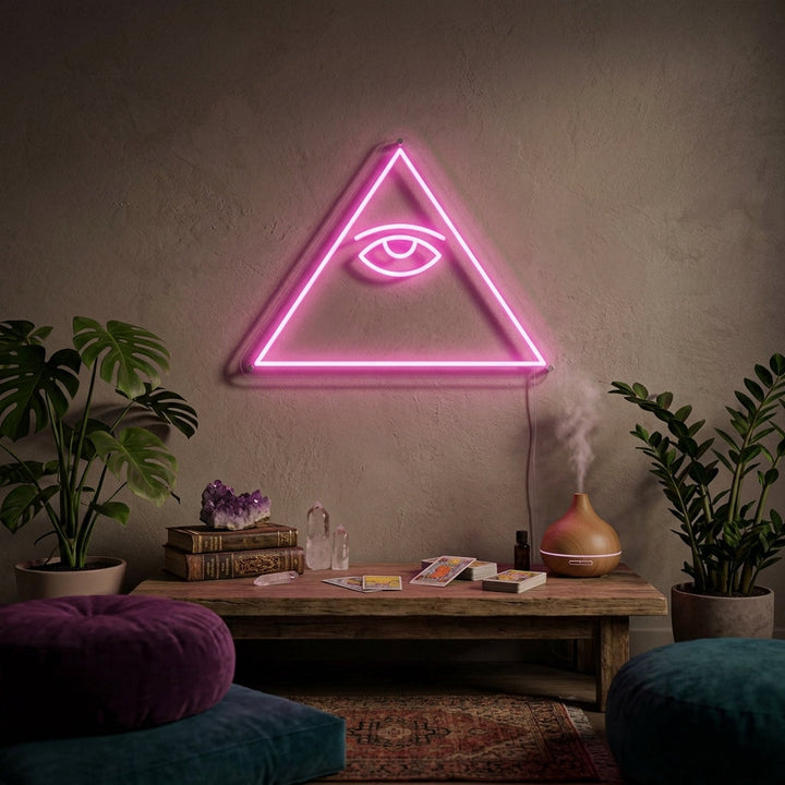"Hellseherisches Auge" Neonschrift