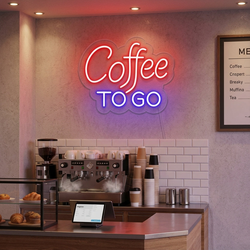 "Coffee To Go" Neonschrift