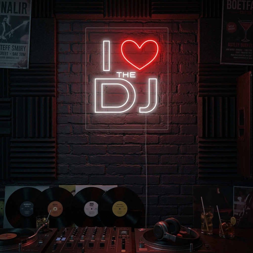 "I Love The Dj" Neonschrift
