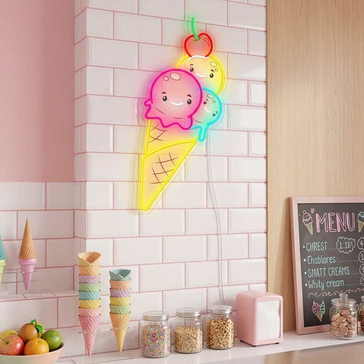 "Niedliche Eiscreme" Neonschild