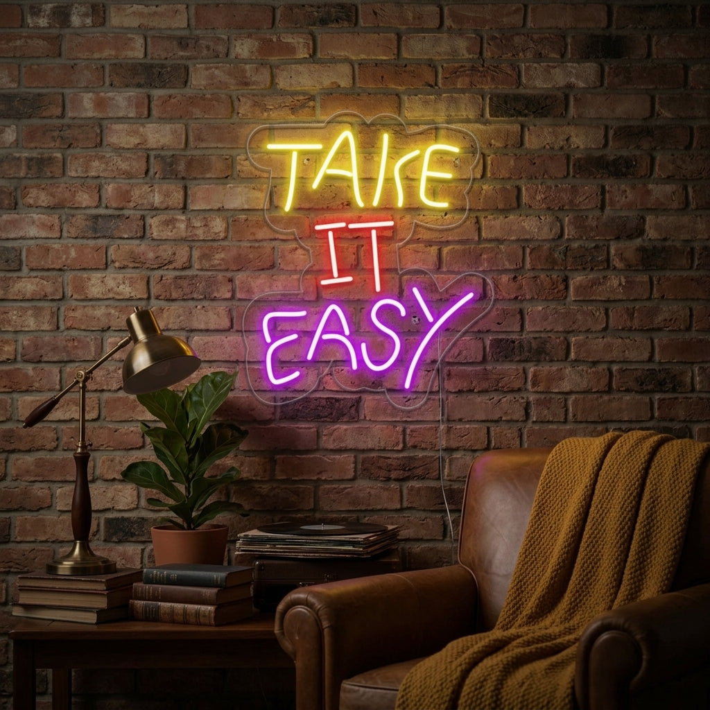 "Take it Easy" Neonschrift