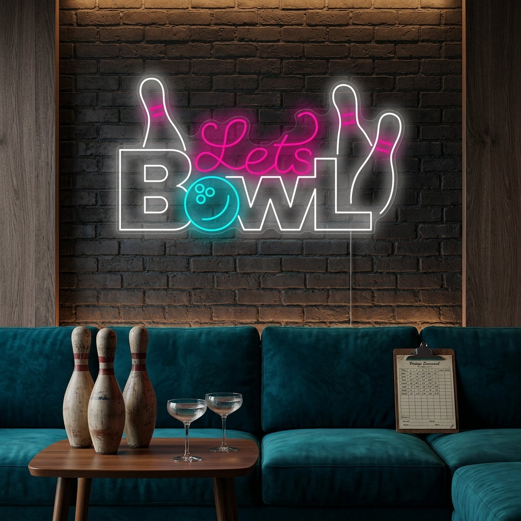 "Lets Bowl" Neonschild