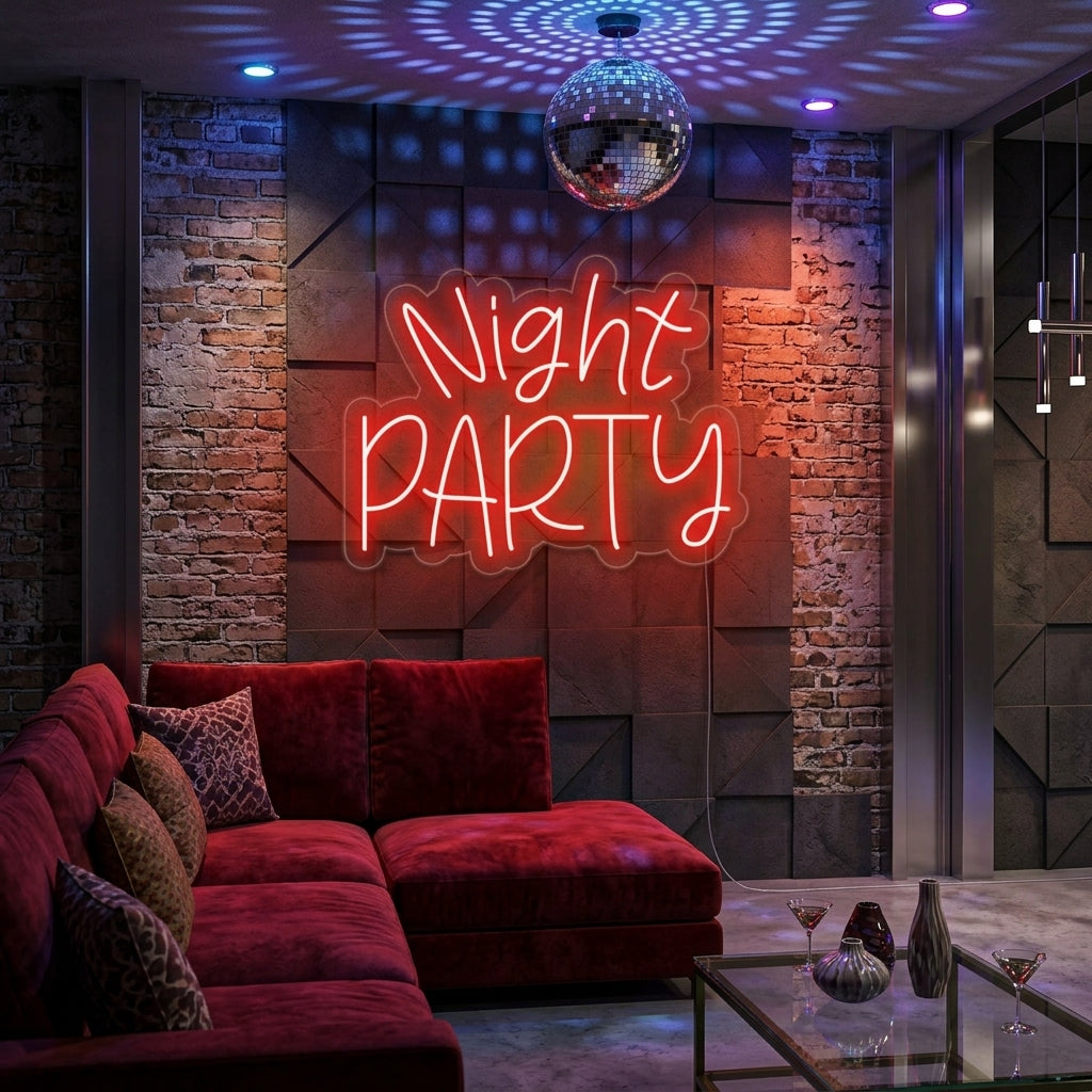 "Night Party" Neonschrift