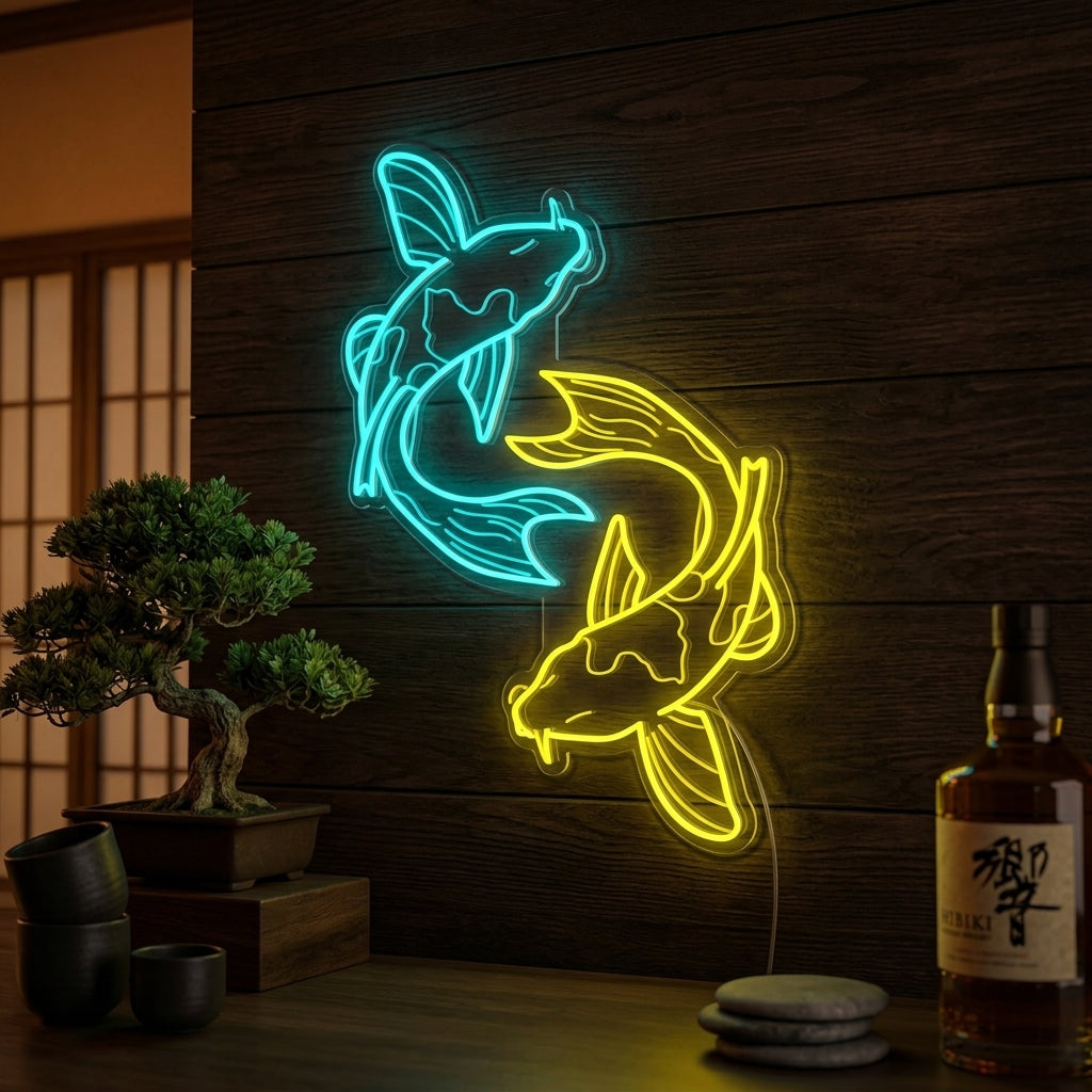 "Koi-Fisch" Neonschrift