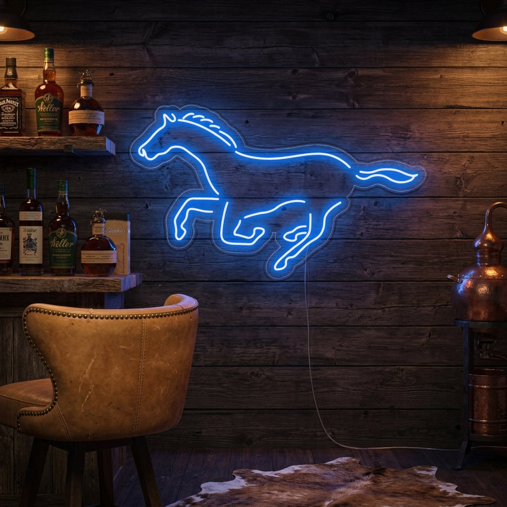 "Pferd, Laufendes Pferd" Neonschrift