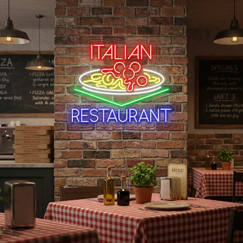 "ITALIAN RESTAURANT" Neonschrift