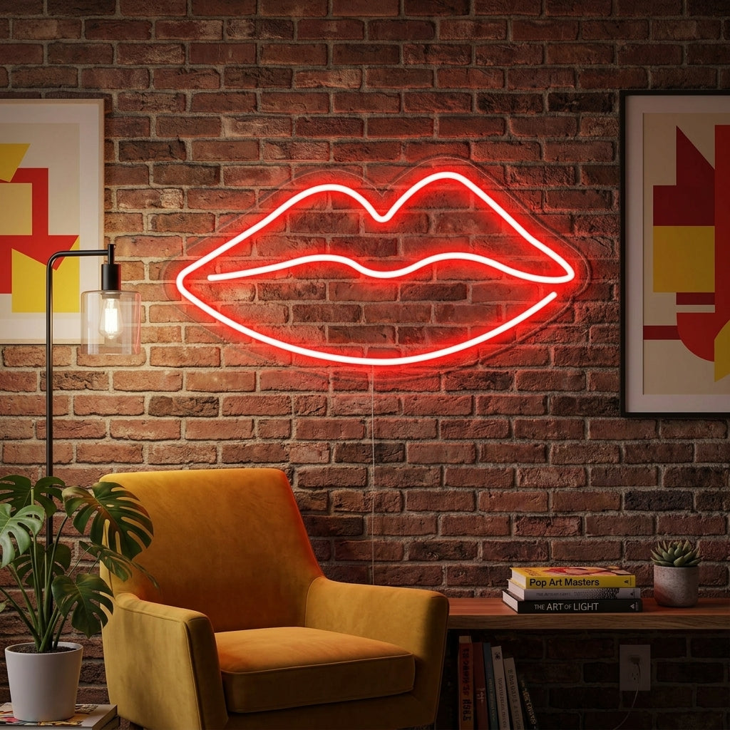 "Lippen" Neonschrift