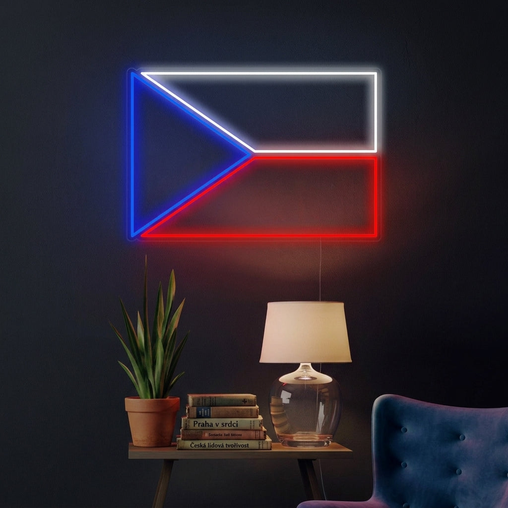 "Flagge Tschechiens" Neonschrift