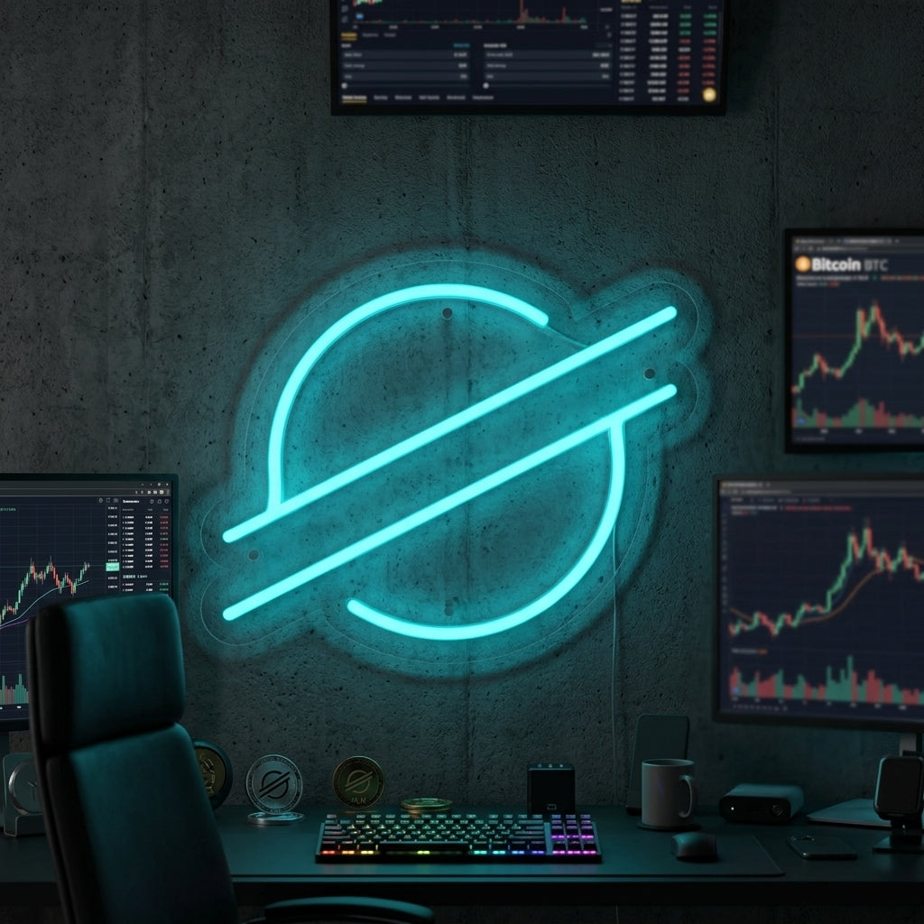 "Stellar Xlm-Logo" Neonschrift