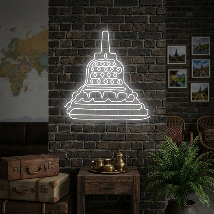 "Borobudur-Tempel In Indonesien" Neonschrift