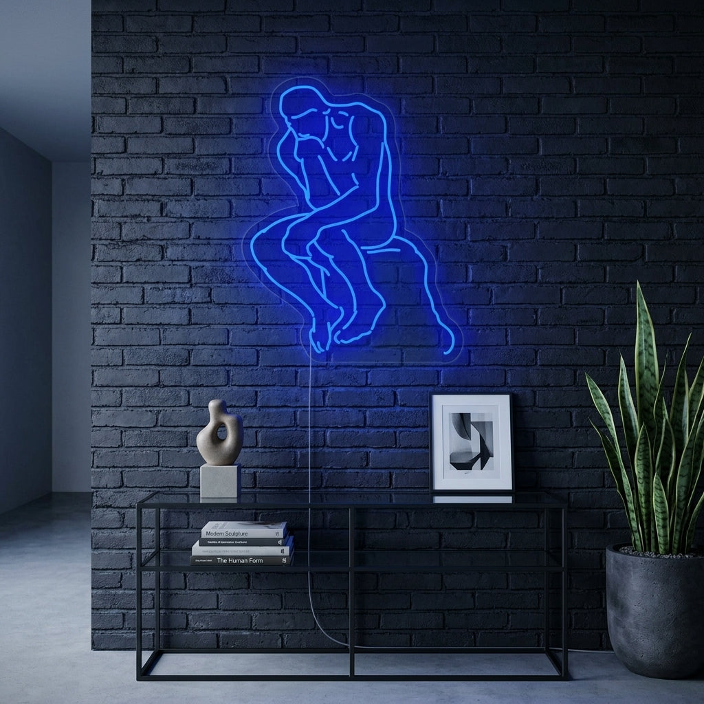 "Der Denker Auguste Rodin" Neonschrift
