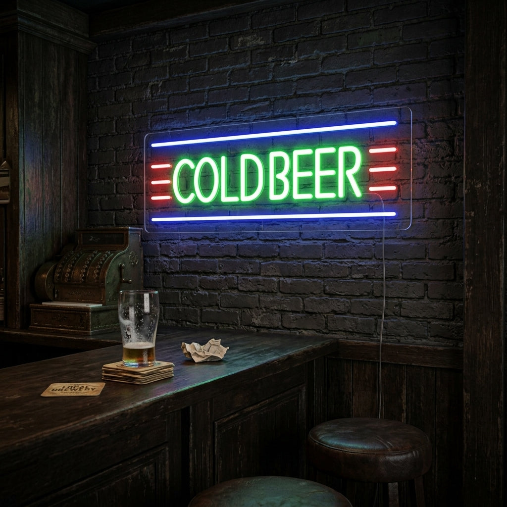 "Cold Beer" Neonschrift