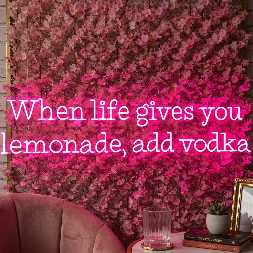 "When Life Gives You Lemonade Add Vodka" Neonschrift