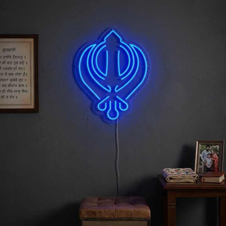 "Sikhismus Khanda-Symbol" Neonschrift