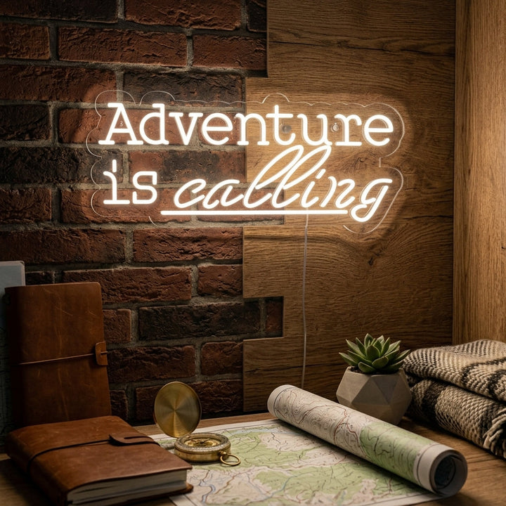 "Adventure is Calling" Neonschrift