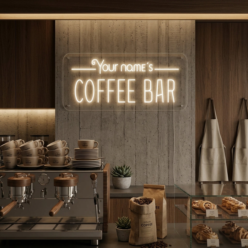 "Your Name's Coffee Bar" Neonschrift