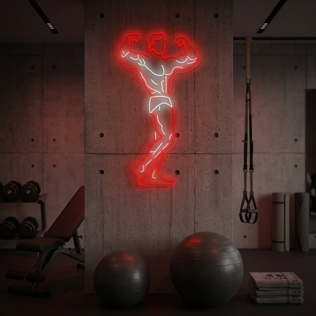 "Held der Turnhalle" Neonschild, Gym Leuchtreklame, Homegym Deko