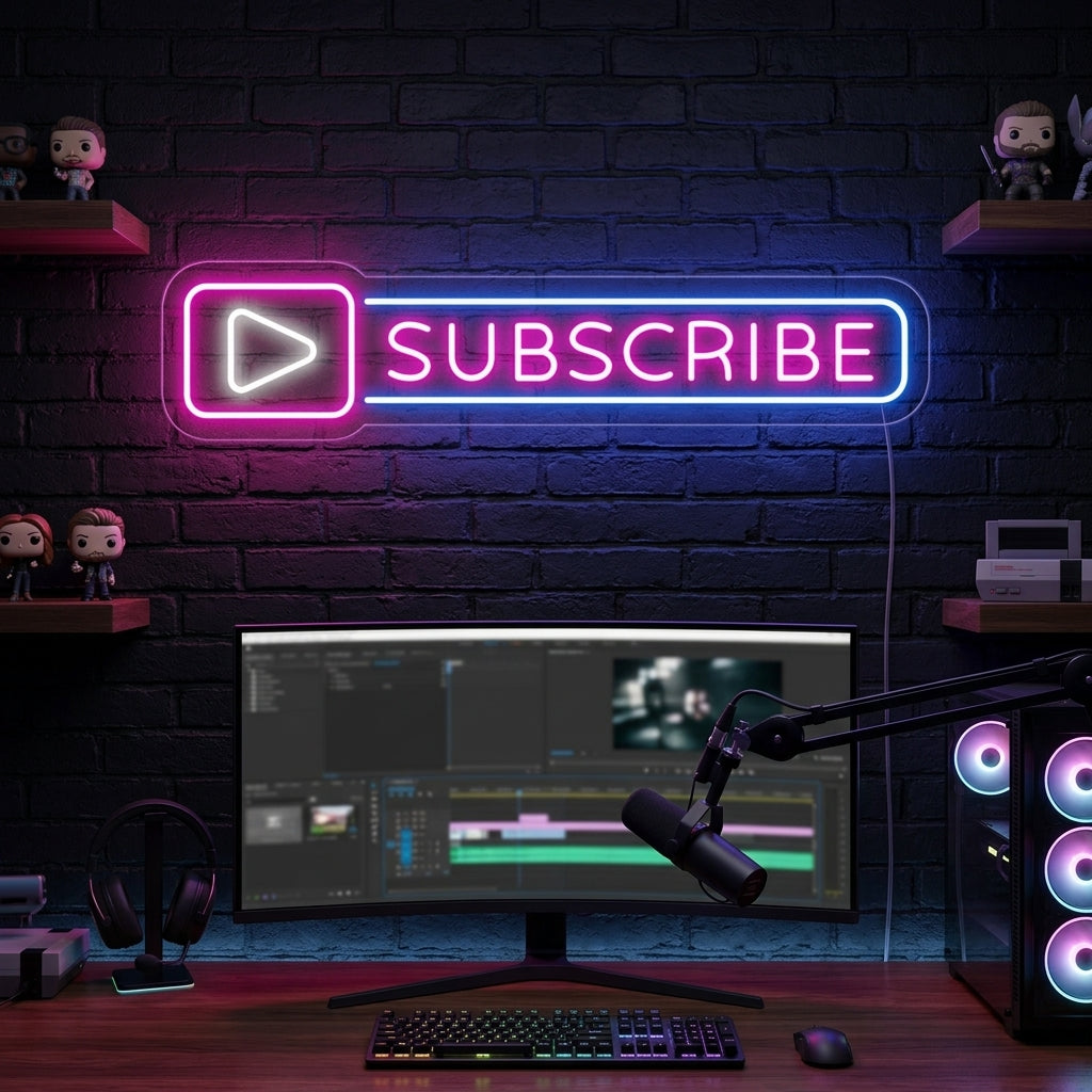 "Subscribe" Neonschrift