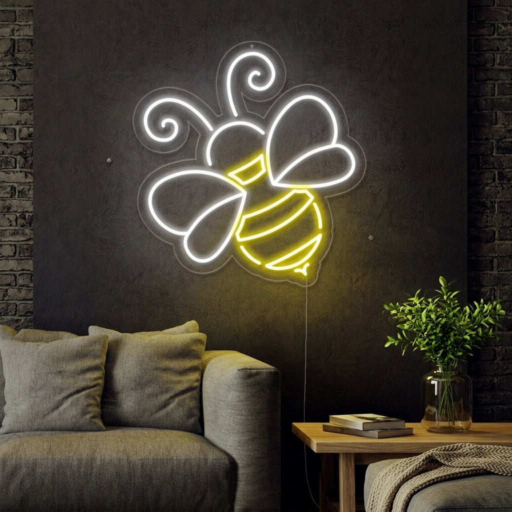 "Biene" Neonschrift