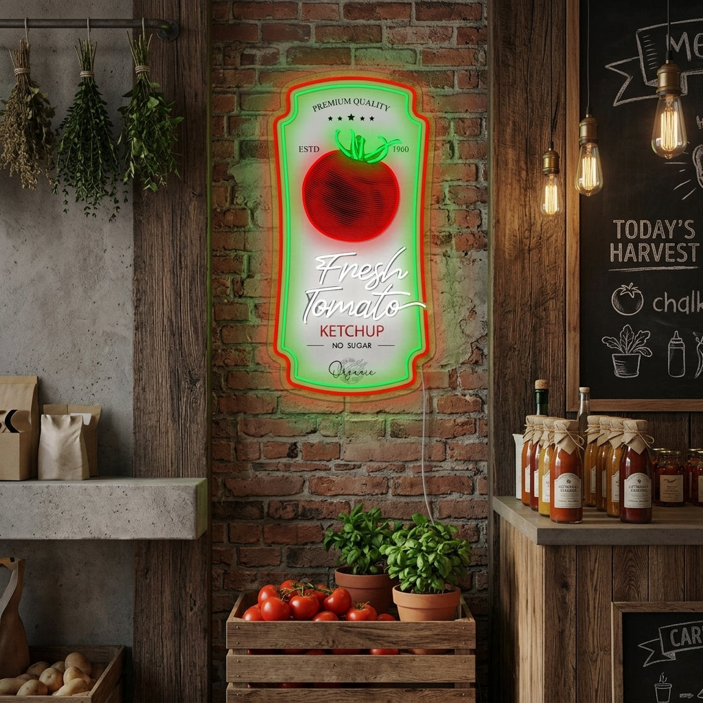 "Abzeichen für Tomatenketchup-Sauce" Neonschild