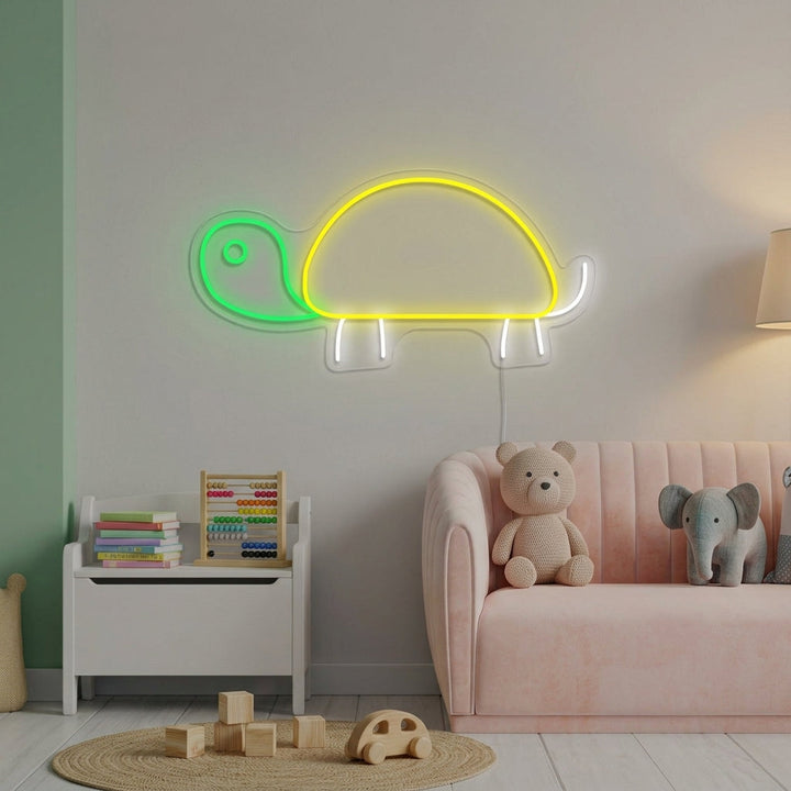 "Schildkröte, Kinderzimmerdekor" Neonschrift