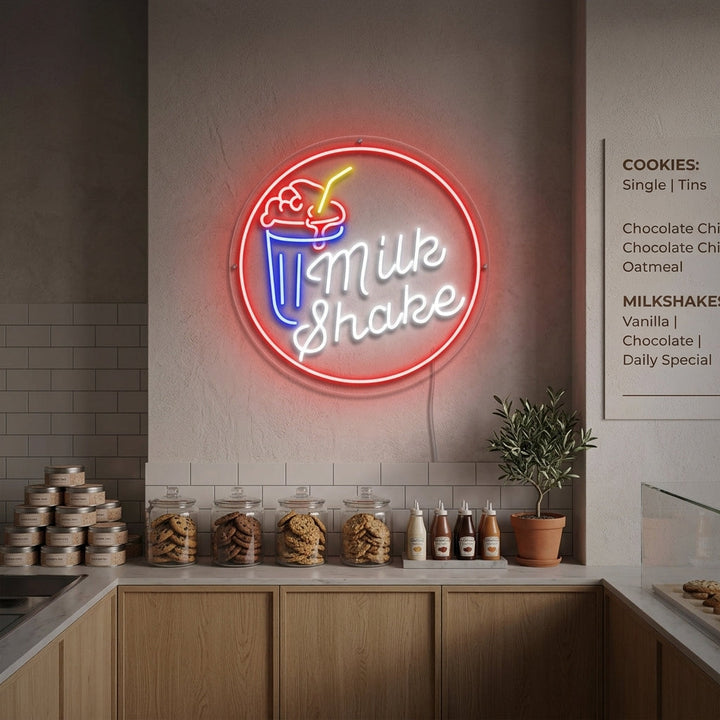"Milk Shake" Neonschrift