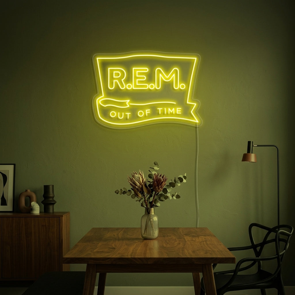 "R-E-M" Neonschrift