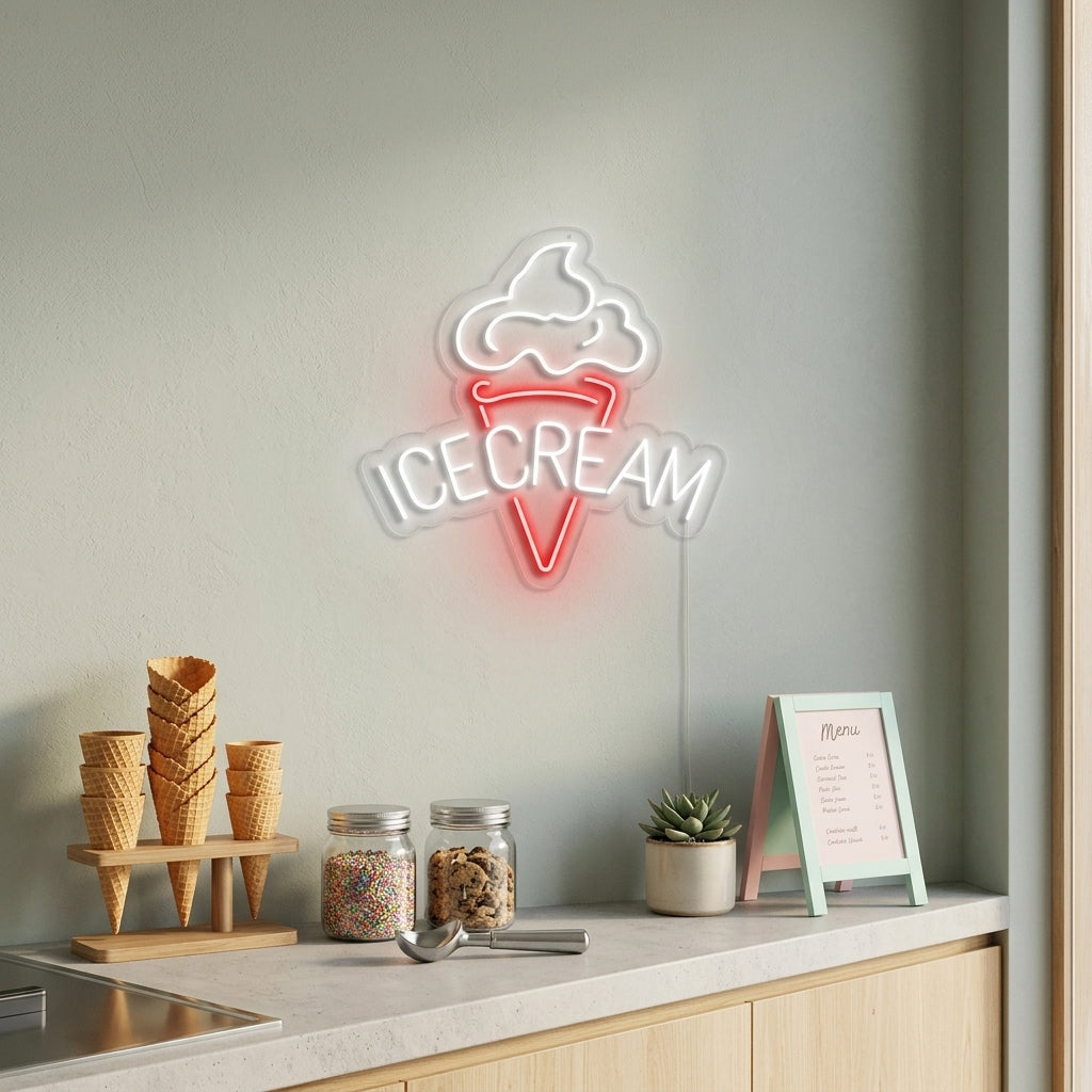 "Ice Cream" Neonschrift