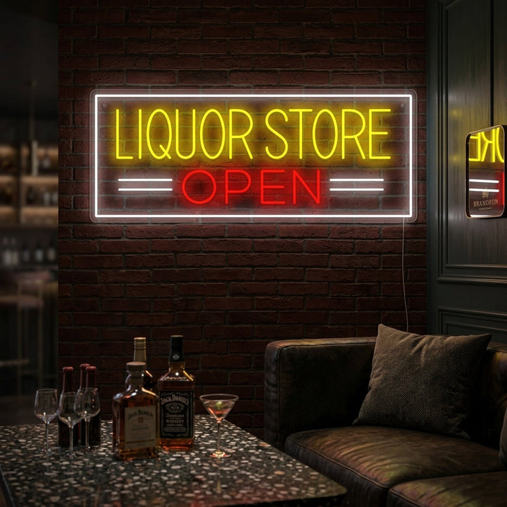 "Liquor Store Open" Neonschild