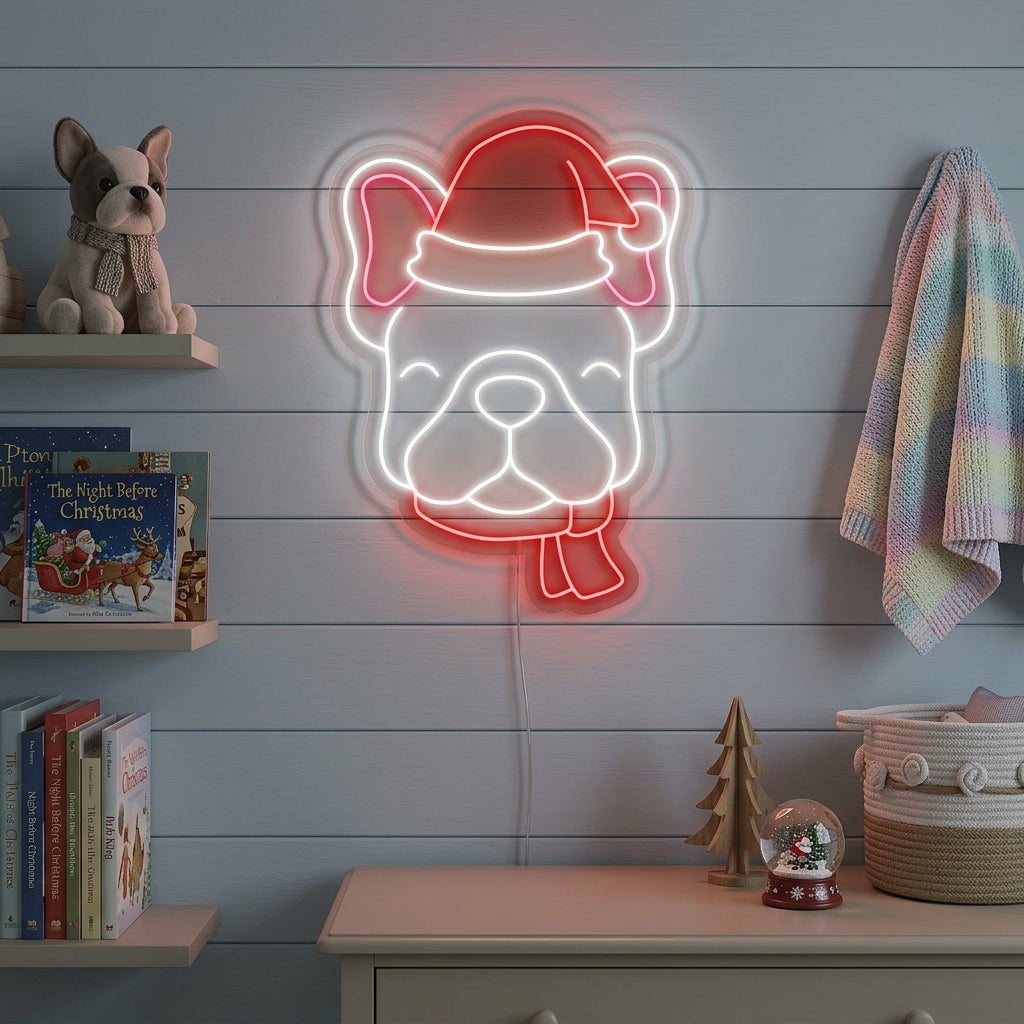 "Bulldogge, Christmas" Neonschrift