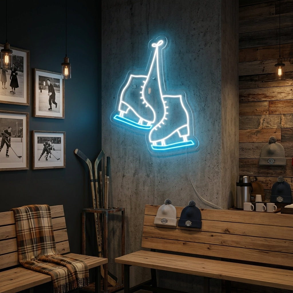 "Skate-Schuhe" Neonschrift