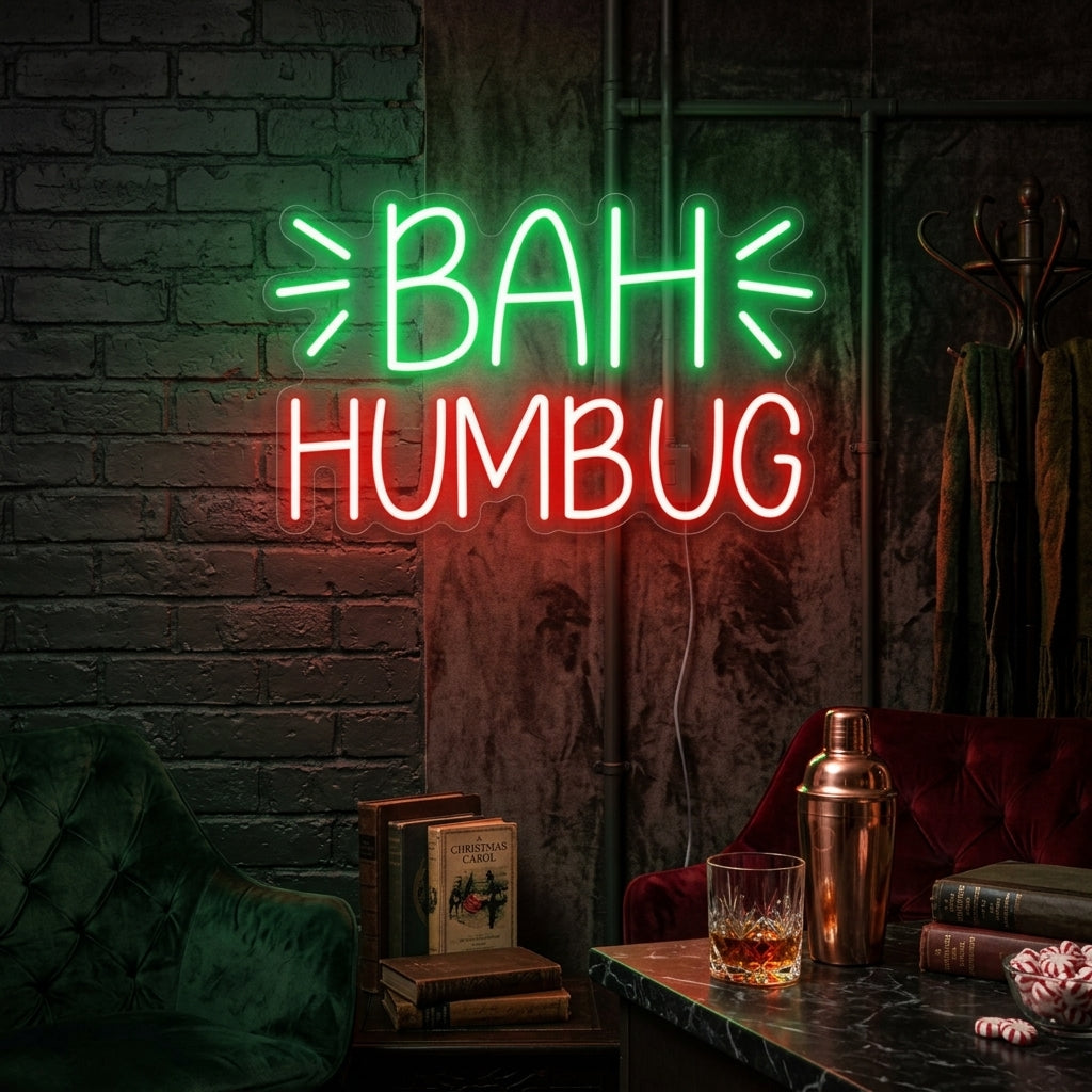 "Bah Humbug" Neonschrift