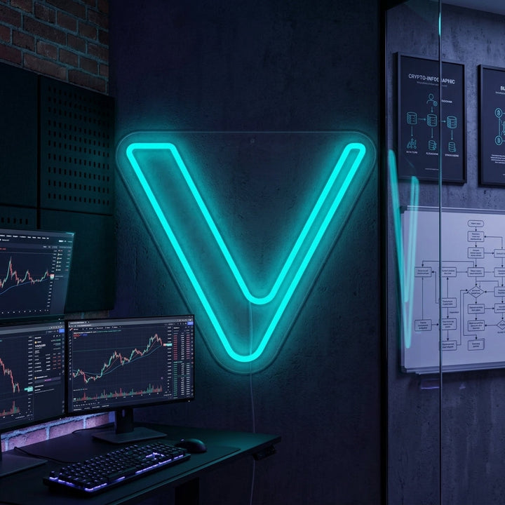 "Vet Vechain-Logo" Neonschrift