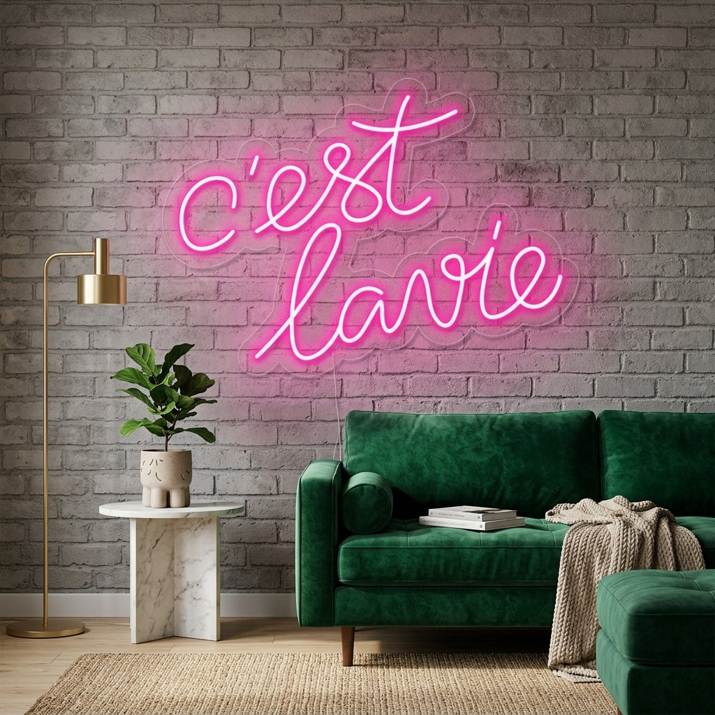 "Cest lavie" Neonschrift