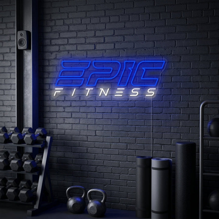 "Epic Fitness" Neonschild, Gym Leuchtreklame, Homegym Deko