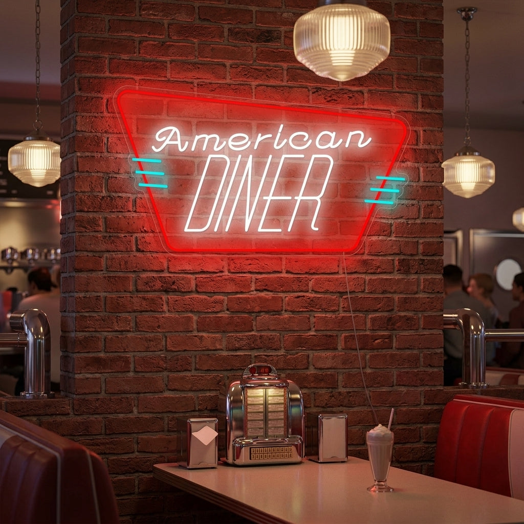 "American Diner" Neonschild, American Diner Leuchtreklame