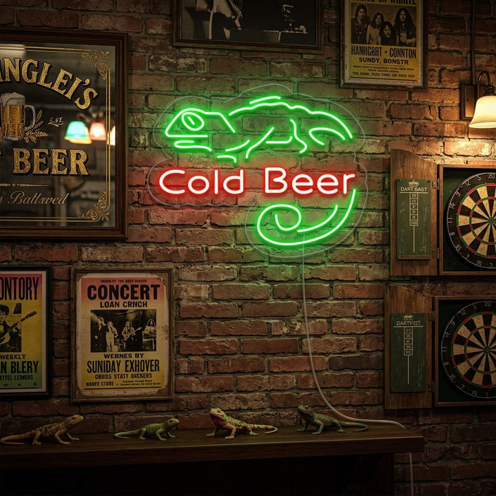 "Cold Beer Bar, Bar" Neonschrift