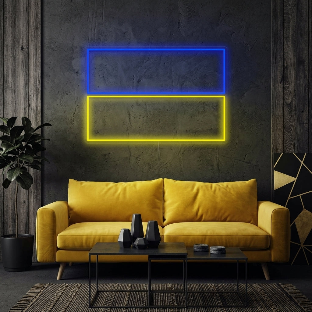 "Flagge Der Ukraine" Neonschrift