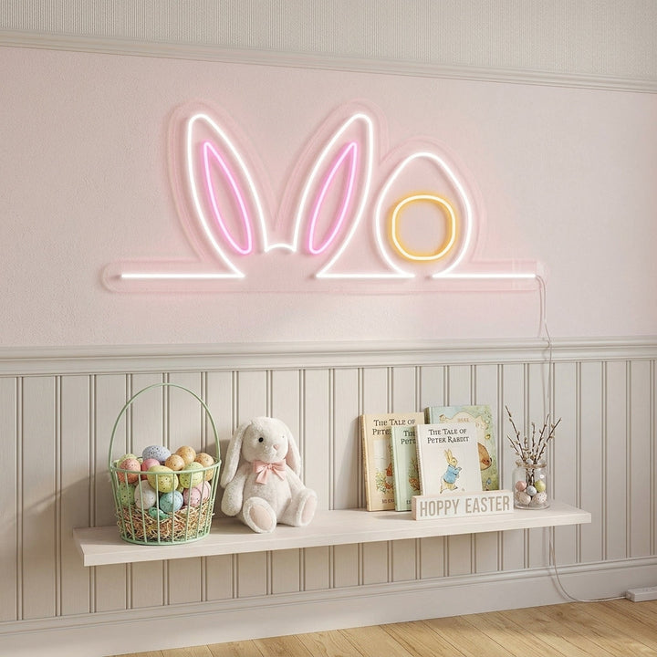 "Osterhasen Ohren" Neonschrift