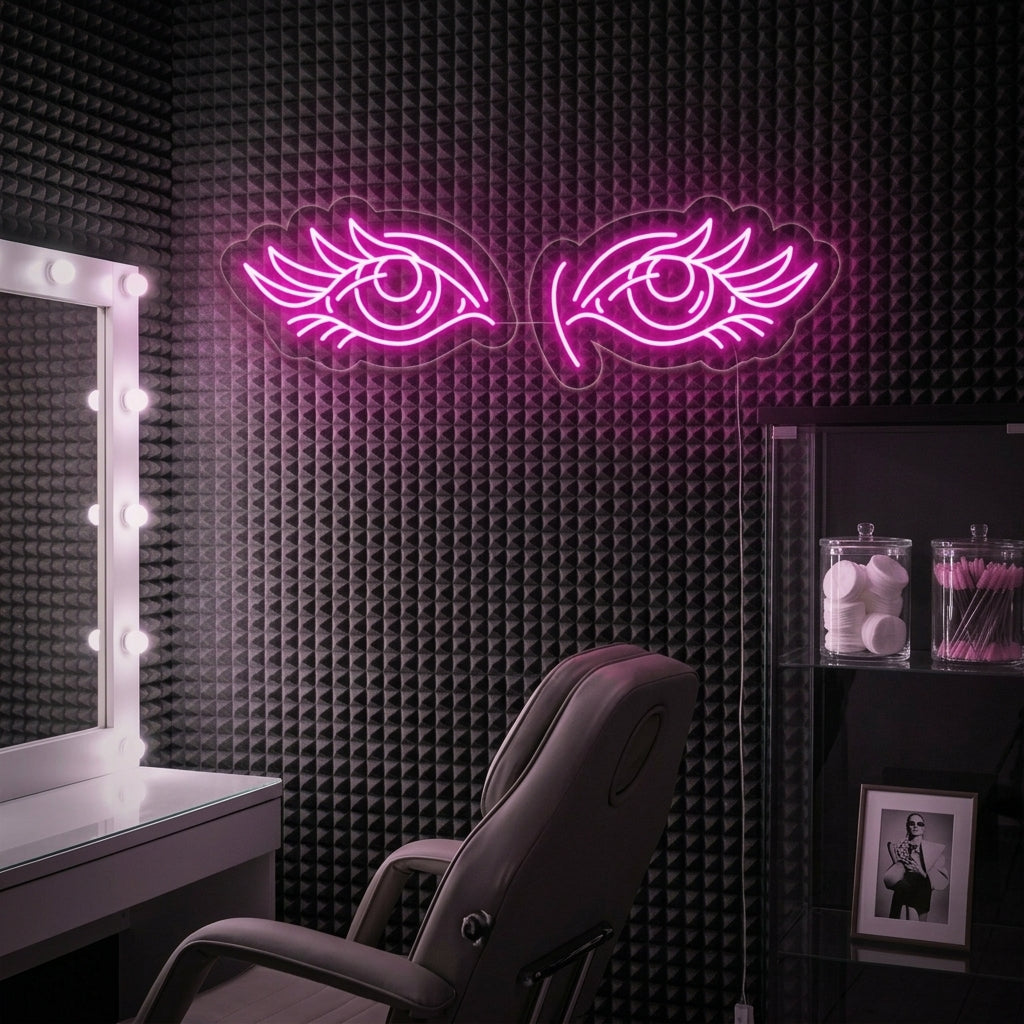 "Augen Wimpern" Neonschrift