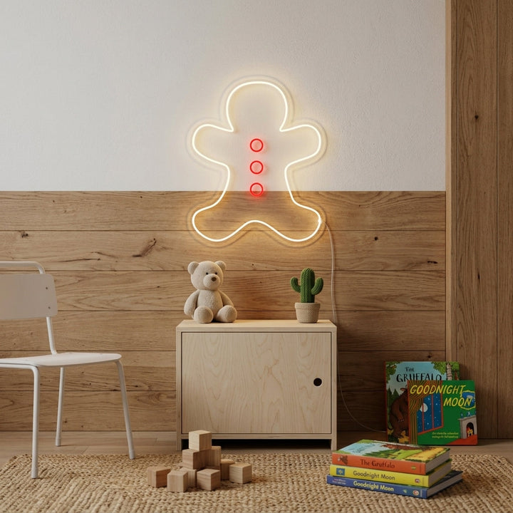 "Lebkuchenmann, Kinderzimmer Dekoration" Neonschrift