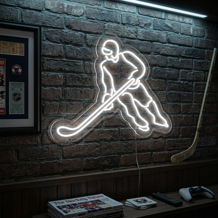 "Hockeyspieler" Neonschrift