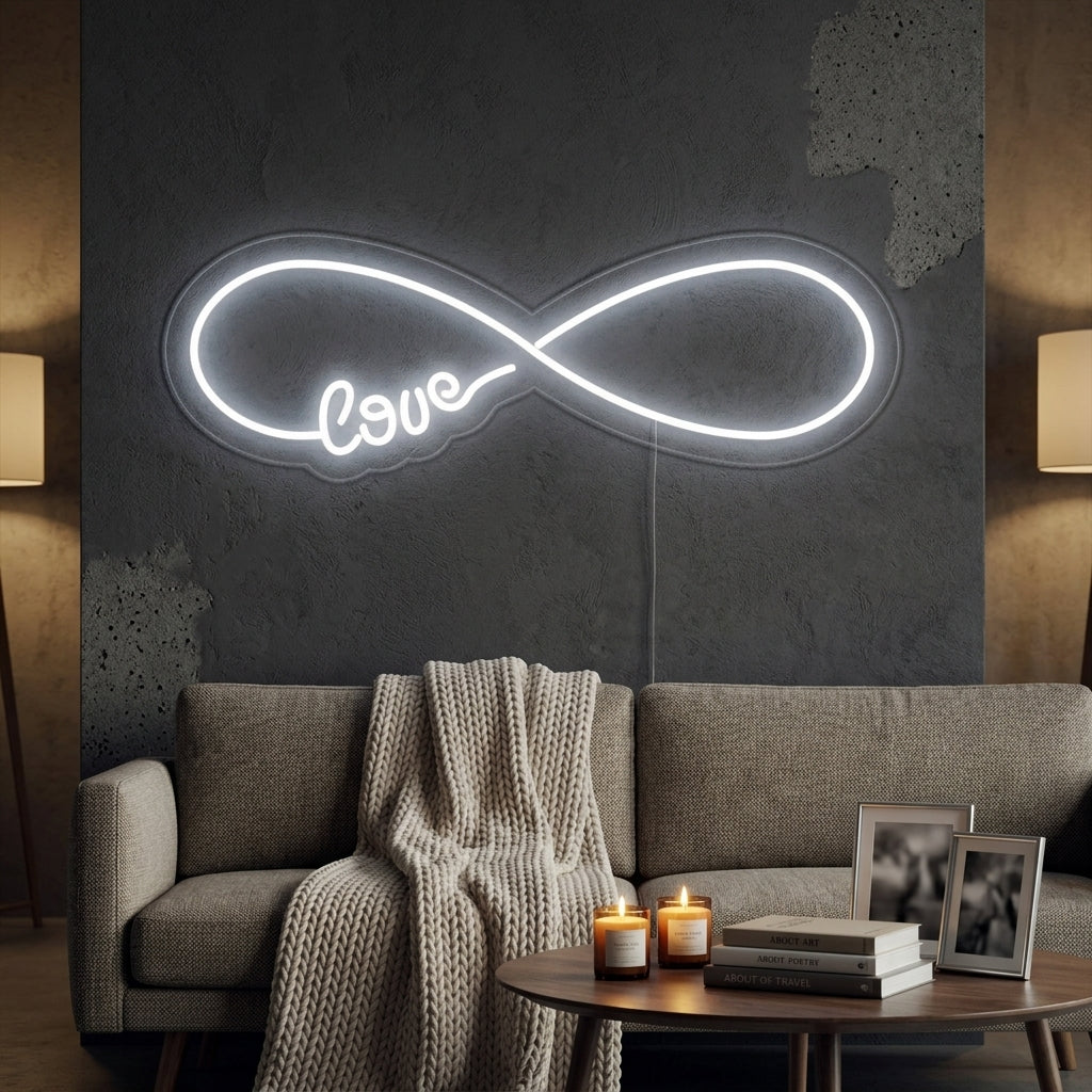 "Unendliche Liebe" Neonschrift