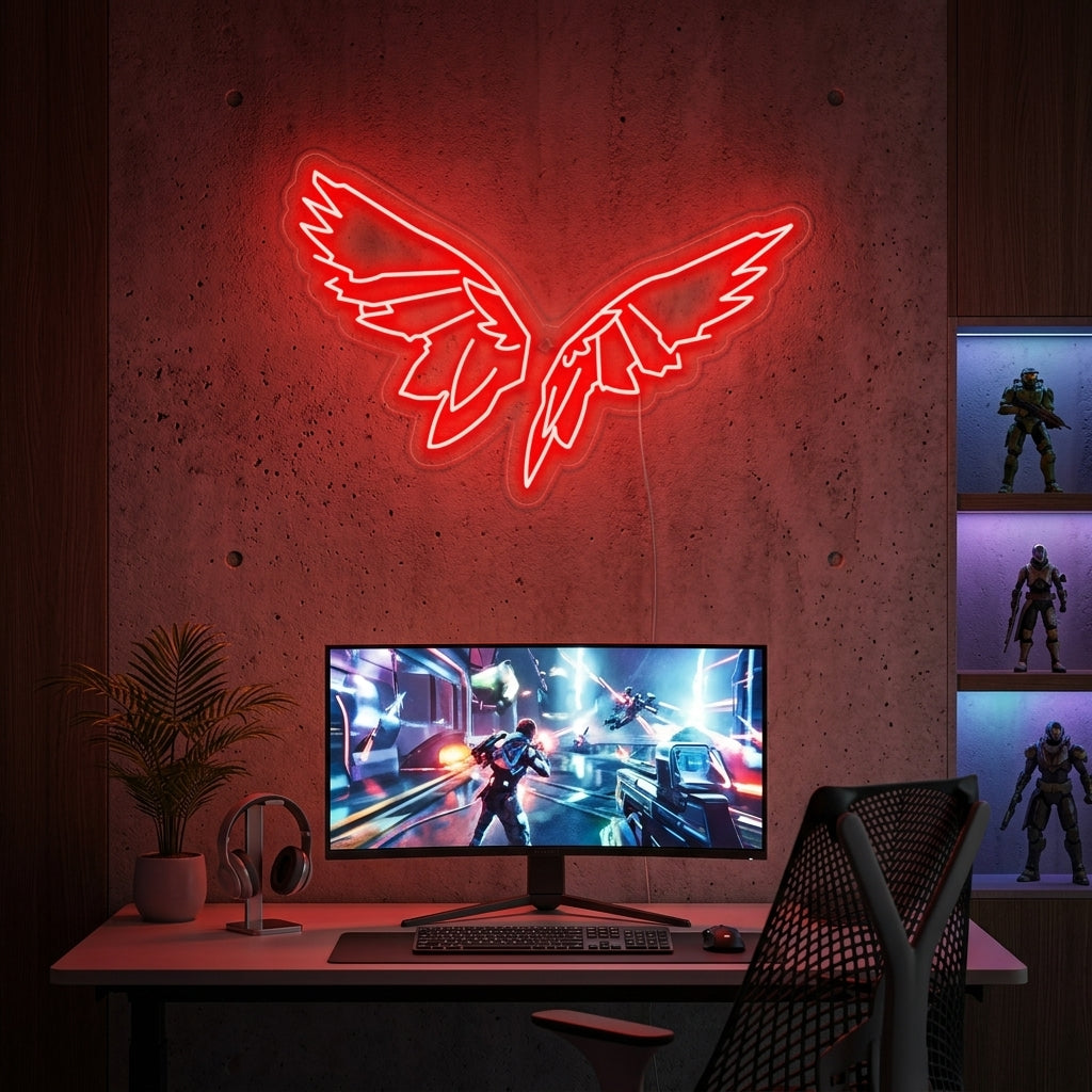 "Fortnite-Flügel, Spielzimmerdekor" Neonschrift