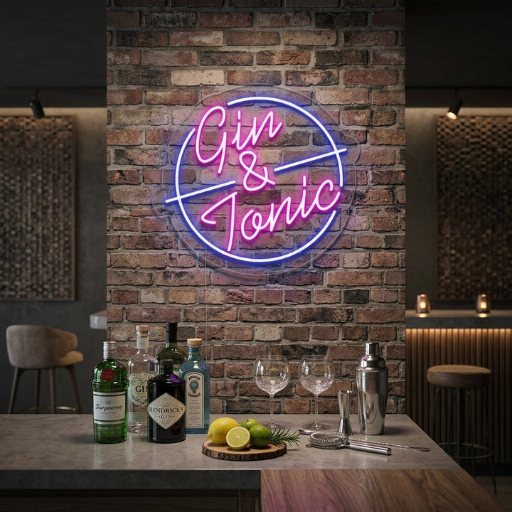 "Gin Tonic Bar" Neonschrift