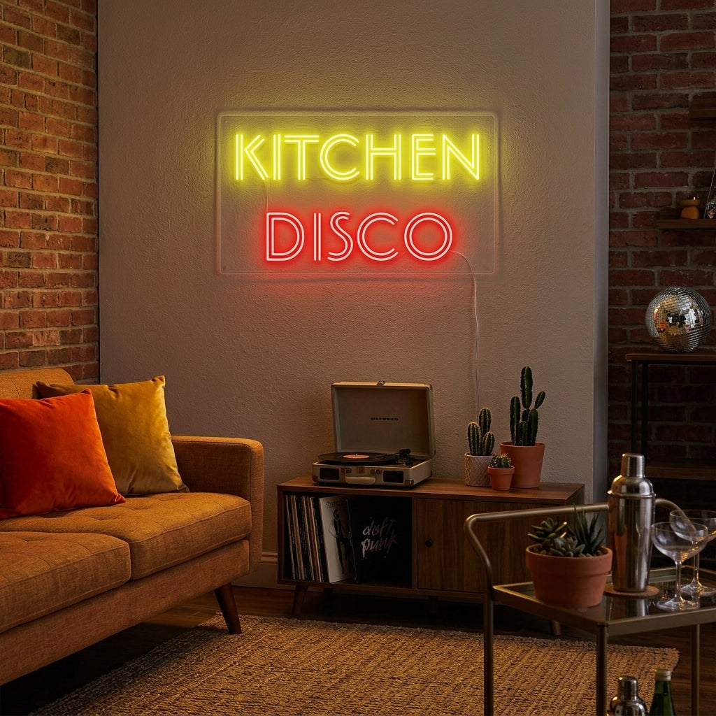 "Kitchen DISCO" Neonschrift